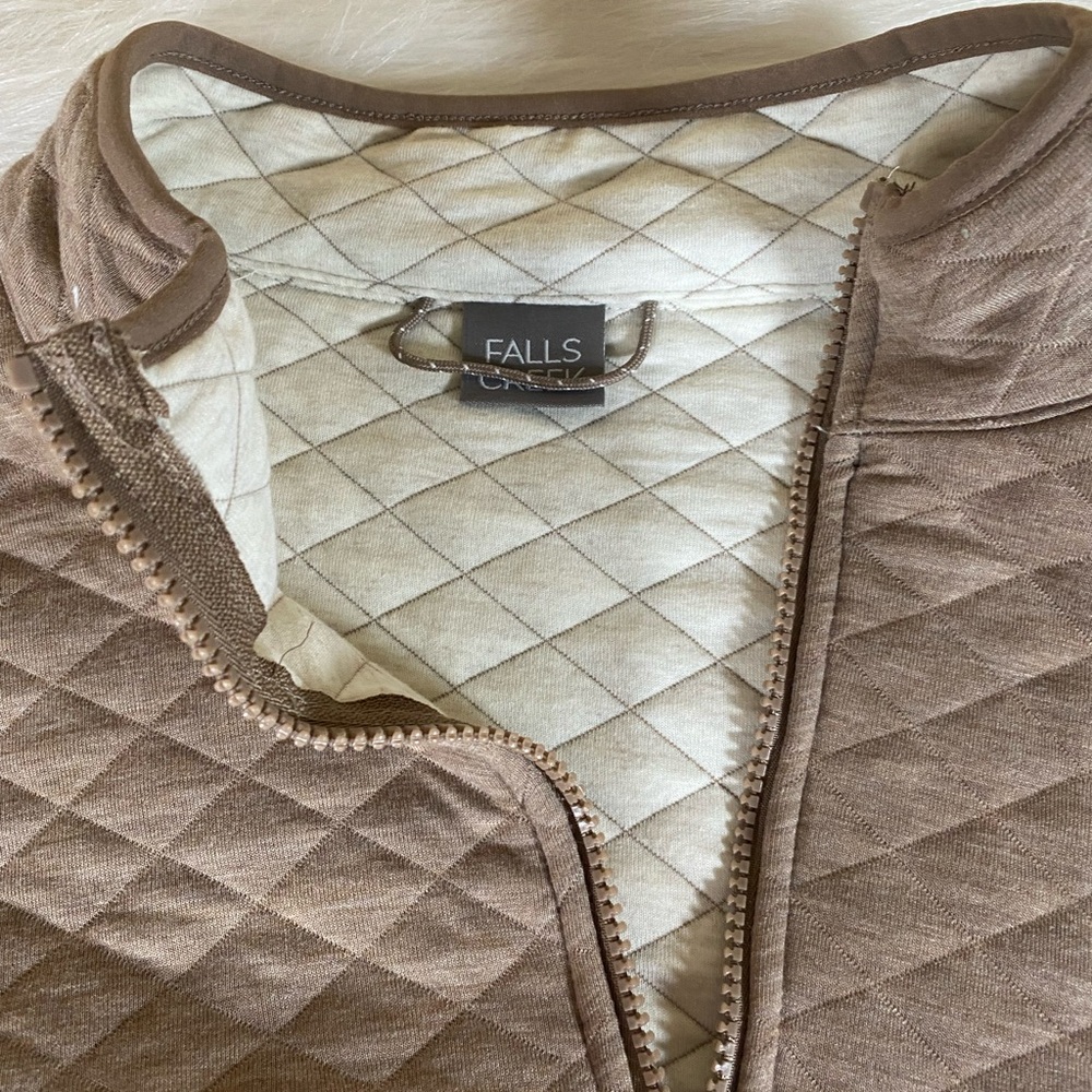 Falls Creek Mens XL Brown Quilted Pullover 1/4 Zip NWT - Picture 3 of 8